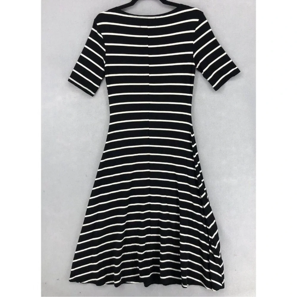 Reformation USA Womens Dress A-Line Flare Midi Striped Black White Size Snall - Picture 1 of 4